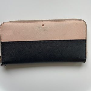 Large Kate Spade Wallet - pink & black